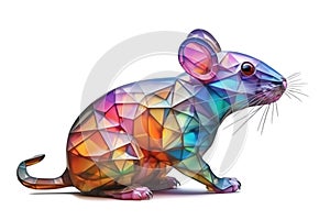 Low poly mouse masterpiece made of 3d stained glass