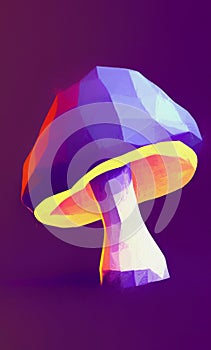 Low poly mushroom - stylized digitar art photo