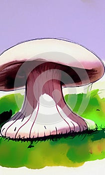 Low poly mushroom - stylized digitar art photo