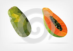 Low Poly Papaya fruit