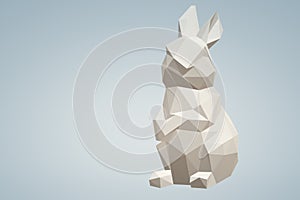 Low poly paper bunny