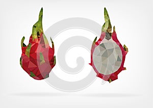 Low Poly Pitaya fruit