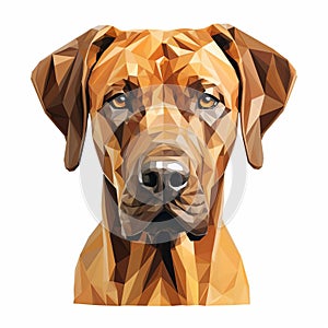 Low Poly Rhodesian Ridgeback Dog Portrait In 3d Style
