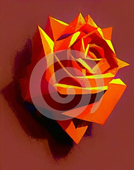 Low poly rose - stylized digital art