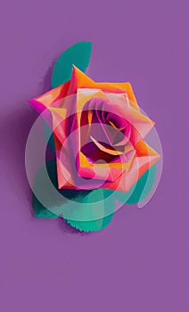 Low poly rose - stylized digital art