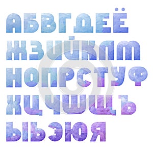 Low poly Russian alphabet