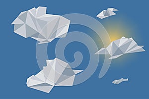 Low poly sky and clouds