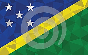 Low poly Solomon Islands flag vector illustration. Triangular Solomon Islander flag graphic. Solomon Islands country flag is a