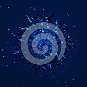 Low Poly Sphere with Chaotic Structure.