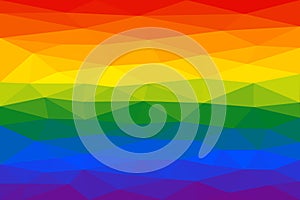 Low poly Striped rainbow background. Gay pride flag. Gay flag. LGBT and LGBTI community symbol. Abstract polygonal