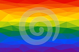 Low poly Striped rainbow background. Gay pride flag. Gay flag. LGBT and LGBTI community symbol. Abstract polygonal