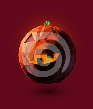 Low poly style Halloween illustration.