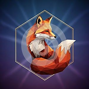 Of angular geometric shapes with shades of orange red and white