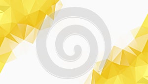 low poly style yellow triangle shape pattern banner with text space