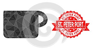 Textured St. Peter Port Stamp Seal and Cup Lowpoly Mocaic Icon photo