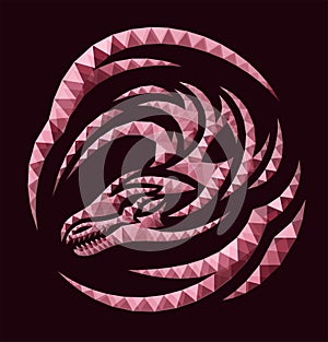 Low poly vector art with purple reptile head