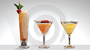 Low Poly Vector Cocktails