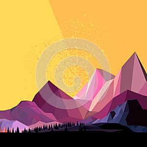 Low Poly Vector Mountain