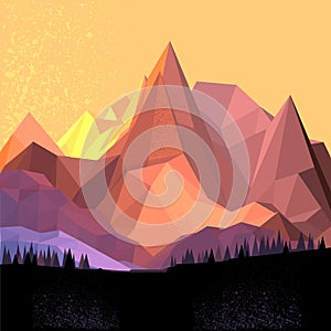 Low Poly Vector Mountain photo
