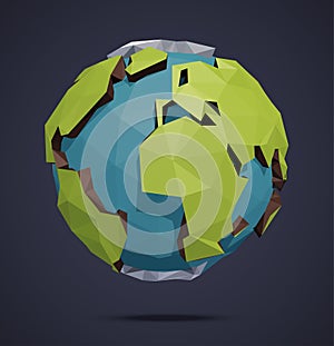 Low Poly Vector World Globe