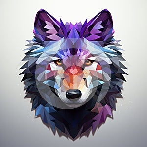 low poly wolf head vector illustration