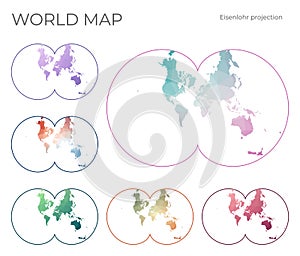 Low Poly World Map Set. photo