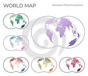 Low Poly World Map Set.