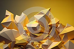 Low poly yellow pattern, creative digital illustration, abstract, backgrounds