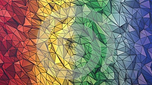 Low polygon animated background rainbow colors wire frame