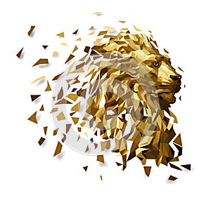 Low polygon Llion geometric pattern - Vector illustration