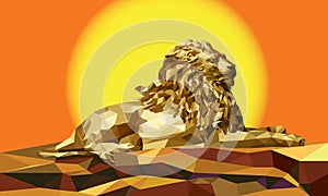 Low polygon Llion geometric pattern - Vector illustration