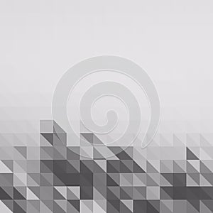 low polygon pixel mosaic, white and black color, hight key grays photo