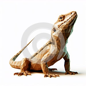 Low Polygon Style Illustrations of lizard animal on a White Background photo
