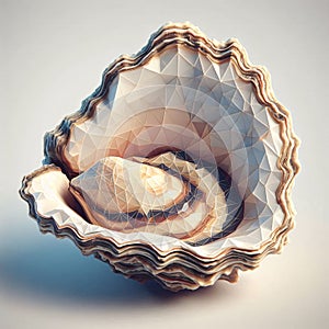 Low Polygon Style Illustrations of oister animal on a White Background photo