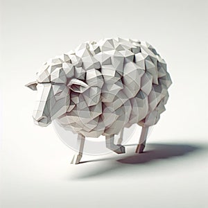 Low Polygon Style Illustrations of sheep animal on a White Background photo