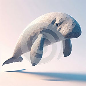 Low Polygon Style Illustrations of manatee animal on a White Background photo