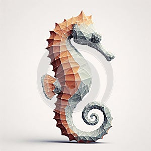 Low Polygon Style Illustrations of seahorse animal on a White Background photo