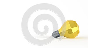 Low polygonal 3d  light bulb concept symbol