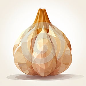 Low Poly Garlic Vector Illustration On White Background photo