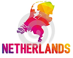 Low polygonal map of the Netherlands Nederland, Kingdom of the photo