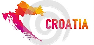 Low polygonal map of the Republic of Croatia Republika Hrvatska photo