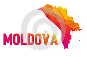 Low polygonal map of the Republic of Moldova Republica Moldova photo