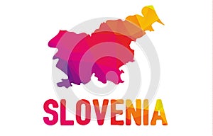 Low polygonal map of Republic of Slovenia - Slovenija with Slov photo