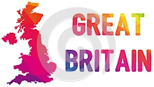 Low polygonal map of the United Kingdom of Great Britain and Nor