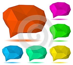 Low polygonal speech bubbles
