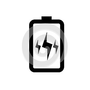 Low power Battery charge logo icon vector illustration logo Isolated template.