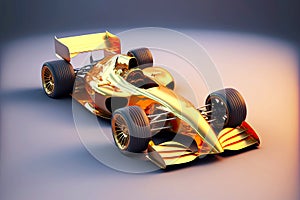 low racing car with wide wheels for formula one racing competitions, generative ai
