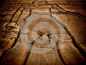 Low relief at the Kom-Ombo temple (Egypt)