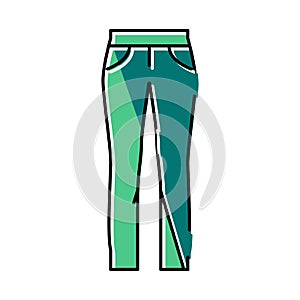 low rise pants apparel color icon vector illustration