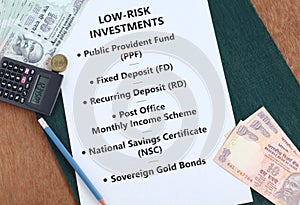 Indian Rupees Investment in Low Risk Options like Public Provident Fund photo